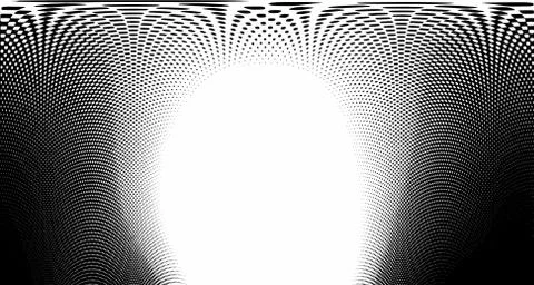 Halftone wave psychedelic background. Curved gradient texture or pattern. Ver Illustrazione stock