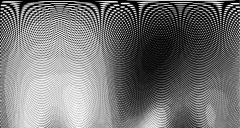 Halftone wave psychedelic background. Curved gradient texture or pattern. Ver Illustrazione stock