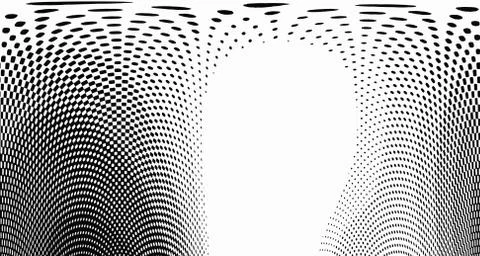 Halftone wave psychedelic background. Curved gradient texture or pattern. Ver Stock Illustration