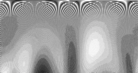 Halftone wave psychedelic background. Curved gradient texture or pattern. Ver 스톡 일러스트