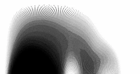 Halftone wave psychedelic background. Curved gradient texture or pattern. Ver Stock Illustration