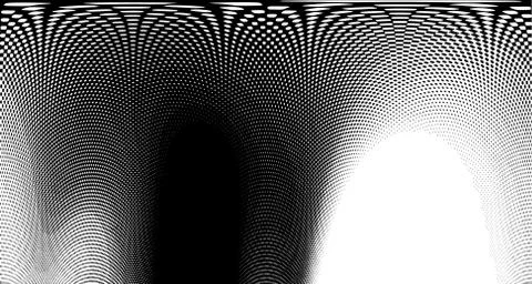 Halftone wave psychedelic background. Curved gradient texture or pattern. Ver Stock Illustration