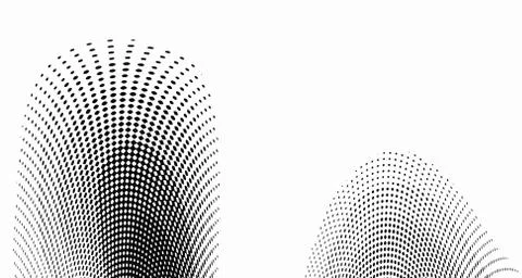 Halftone wave psychedelic background. Curved gradient texture or pattern. Ver Stock Illustration