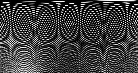 Halftone wave psychedelic background. Curved gradient texture or pattern. Ver Illustrazione stock