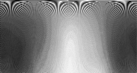 Halftone wave psychedelic background. Curved gradient texture or pattern. Ver Illustrazione stock