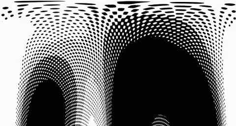 Halftone wave psychedelic background. Curved gradient texture or pattern. Ver 스톡 일러스트