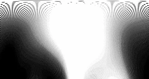 Halftone wave psychedelic background. Curved gradient texture or pattern. Ver Illustrazione stock