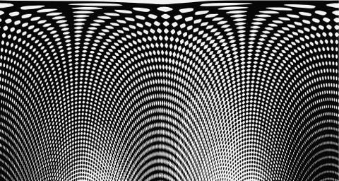 Halftone wave psychedelic background. Curved gradient texture or pattern. Ver Stock Illustration