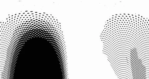 Halftone wave psychedelic background. Curved gradient texture or pattern. Ver Stock Illustration