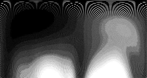 Halftone wave psychedelic background. Curved gradient texture or pattern. Ver Illustrazione stock
