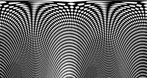 Halftone wave psychedelic background. Curved gradient texture or pattern. Ver Stock Illustration