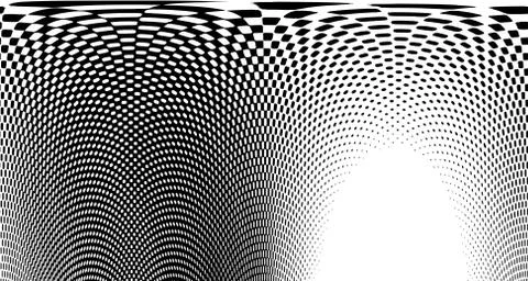 Halftone wave psychedelic background. Curved gradient texture or pattern. Ver Stock Illustration