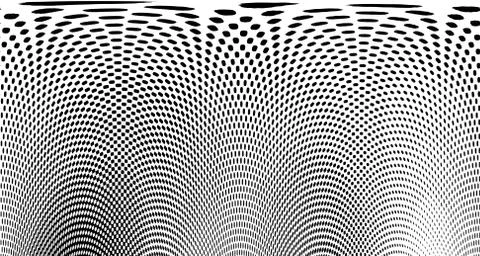 Halftone wave psychedelic background. Curved gradient texture or pattern. Ver Stock Illustration