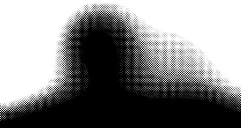 Halftone wave psychedelic background. Curved gradient texture or pattern. Ver Illustrazione stock
