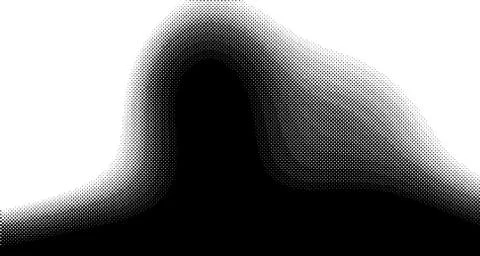 Halftone wave psychedelic background. Curved gradient texture or pattern. Ver Illustrazione stock