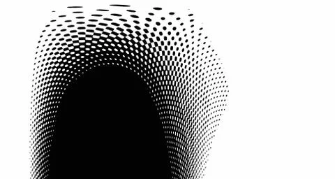 Halftone wave psychedelic background. Curved gradient texture or pattern. Ver Stock Illustration