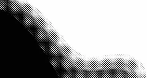 Halftone wave psychedelic background. Curved gradient texture or pattern. Ver Stock Illustration
