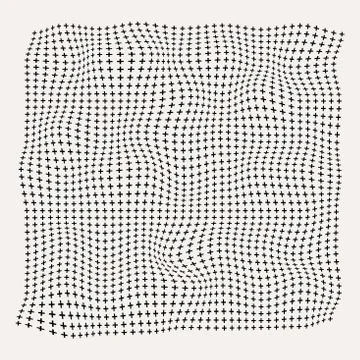 Halftone waves plus symbol pattern on old white background, rough surface, Ve 스톡 일러스트