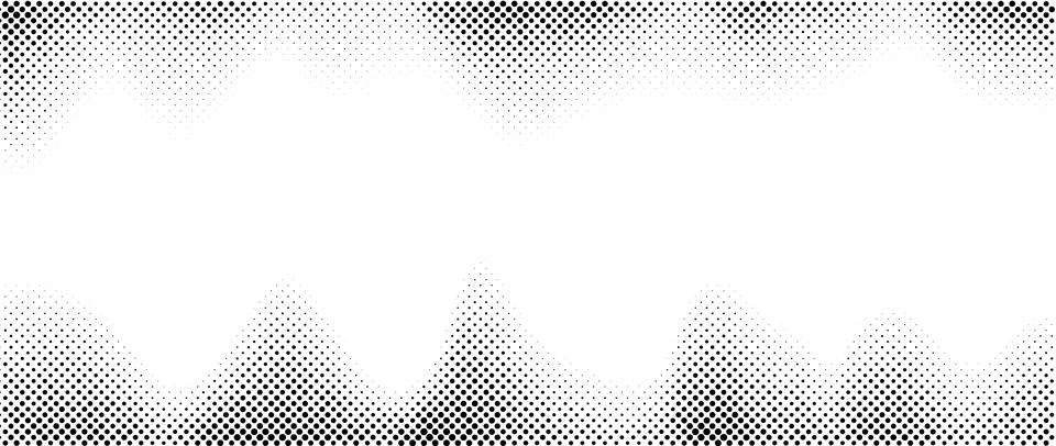 Halftone wavy gradient texture. Faded noise grain wallpaper. Black and white Stock Illustration