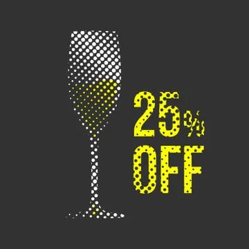 Halftone wine banner Stock Illustration