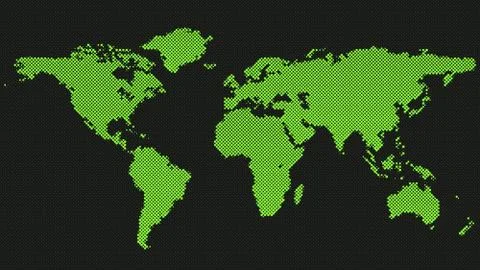 Halftone world map background - graphic design with dots Stock Illustration