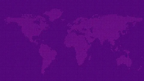 Halftone world map background - vector circle pattern design Illustrazione stock