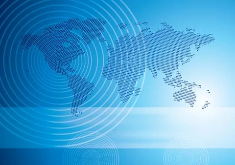 Halftone world map, perfect circles, center in the north america, eps10 vector i Stock Illustration