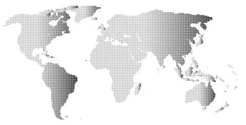 Halftone World Outline Stock Illustration