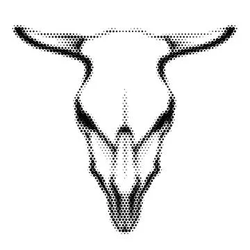 Halftoned Skull Stock Illustration