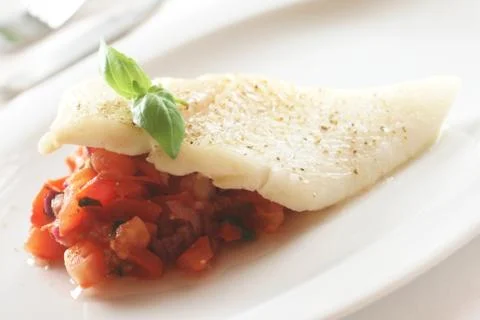 Halibut Meal Foto stock