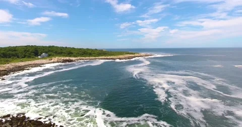 Halibut Point aerial view, Massachusetts MA, USA Stock Footage 131768580