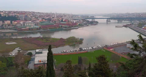 Haliç Hatti View from Pierre Loti Tepesi, Istanbul, Turkey Stock Footage 305759485