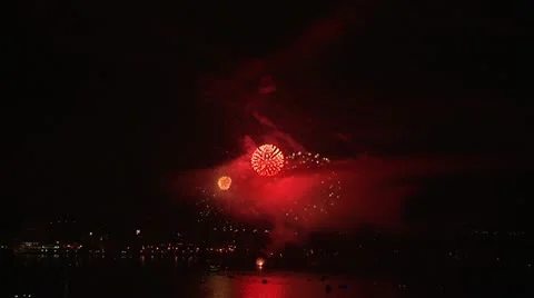 Halifax Canada Day Fireworks2 Stock Footage 11292416