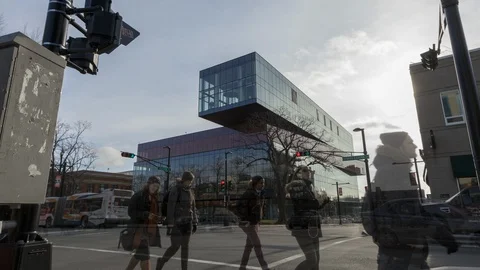 Halifax Central Library- Time-lapse- (zoom in shot) Stock Footage 129843126