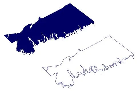 Halifax County (Canada, Nova Scotia Province, North America) map vector illus Illustrazione stock