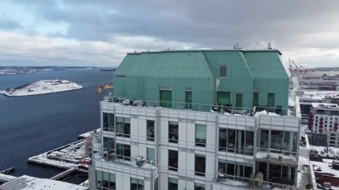 Halifax, Nova Scotia- Condominium Flyover on the Waterfront Stock Footage 167449949