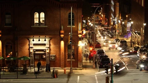 Halifax, Nova Scotia- Traffic Timelapse on Prince Street Stock-Footage 117886437