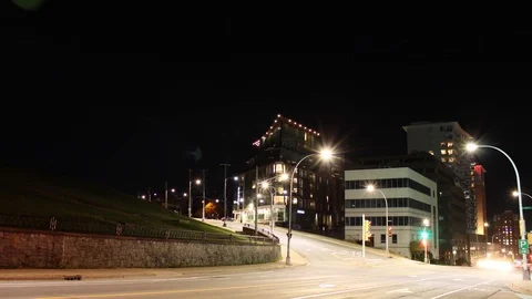 Halifax, Nova Scotia- Traffic Timelapse (Gottingen &amp; Brunswick Streets) Stock Footage 121088237