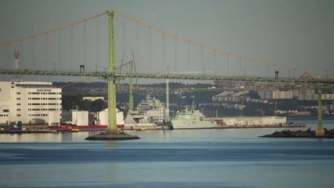 Halifax, Nova Scotia- Traffic Timelapse over the Harbour Stock Footage 161904886