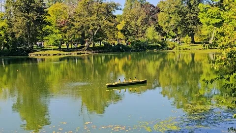 Halifax Public Gardens with model of Titanic Stock-Footage 337327600