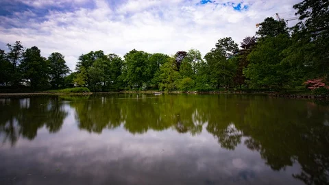 Halifax Public Gardens Reflection Timelapse from Halifax, Nova Scotia Stock Footage 130150754