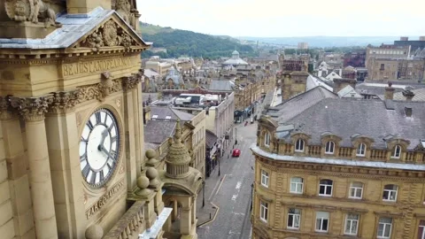 Halifax Town Centre by Drone Stock Footage 211403324