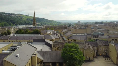 Halifax Town Centre by Drone Stock Footage 211405077