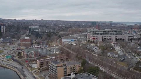 Halifax West End city reveal Nova Scotia - Canada Stock Footage