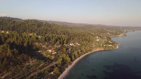 Halkidiki Greece at sunset 스톡 동영상 162733416