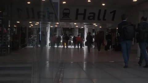 Hall 1 interior at Montparnasse train station Paris Stock Footage 334850285
