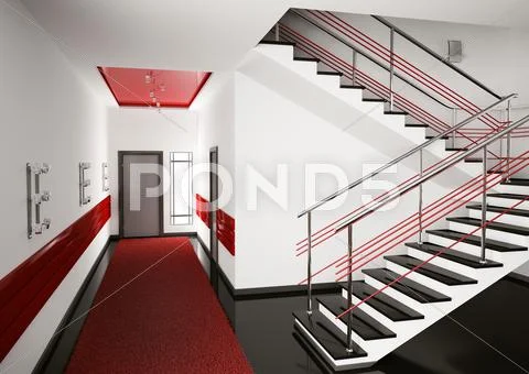 Hall 3d render Stock Illustration