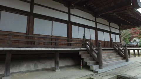 Hall and Courtyard at Buddhist Temple in Japan Stock Footage 58782000