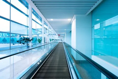 Hall and escalators Stock Photos