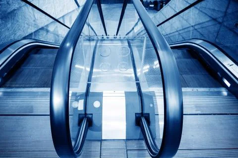 Hall and escalators Stock Photos